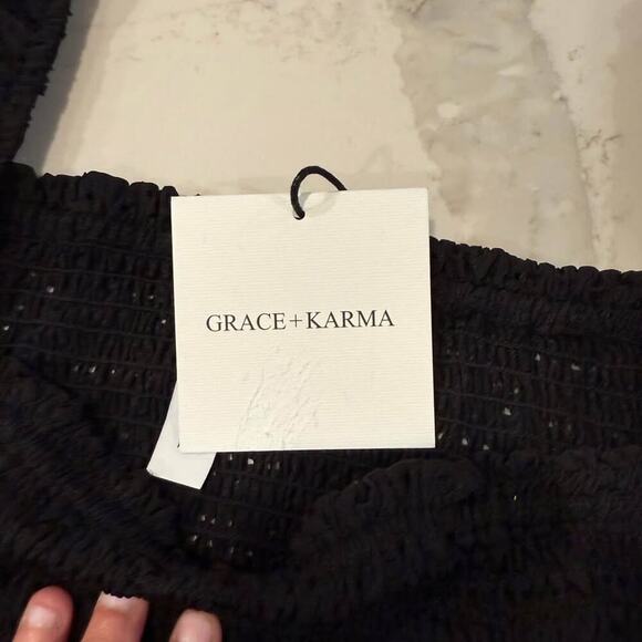 Grace + Karma NWT Smocked Long Bell Sleeve Eyelet Blouse Women's 2X Square Neck - Picture 4 of 6